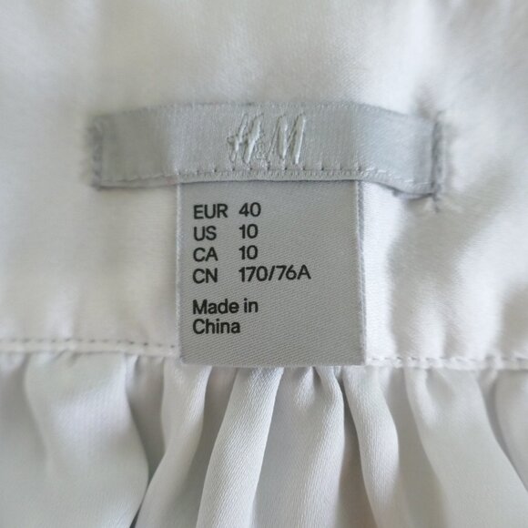 H&M multicolor floral print flowers satiny swishy circle skirt size 10 - Picture 6 of 6